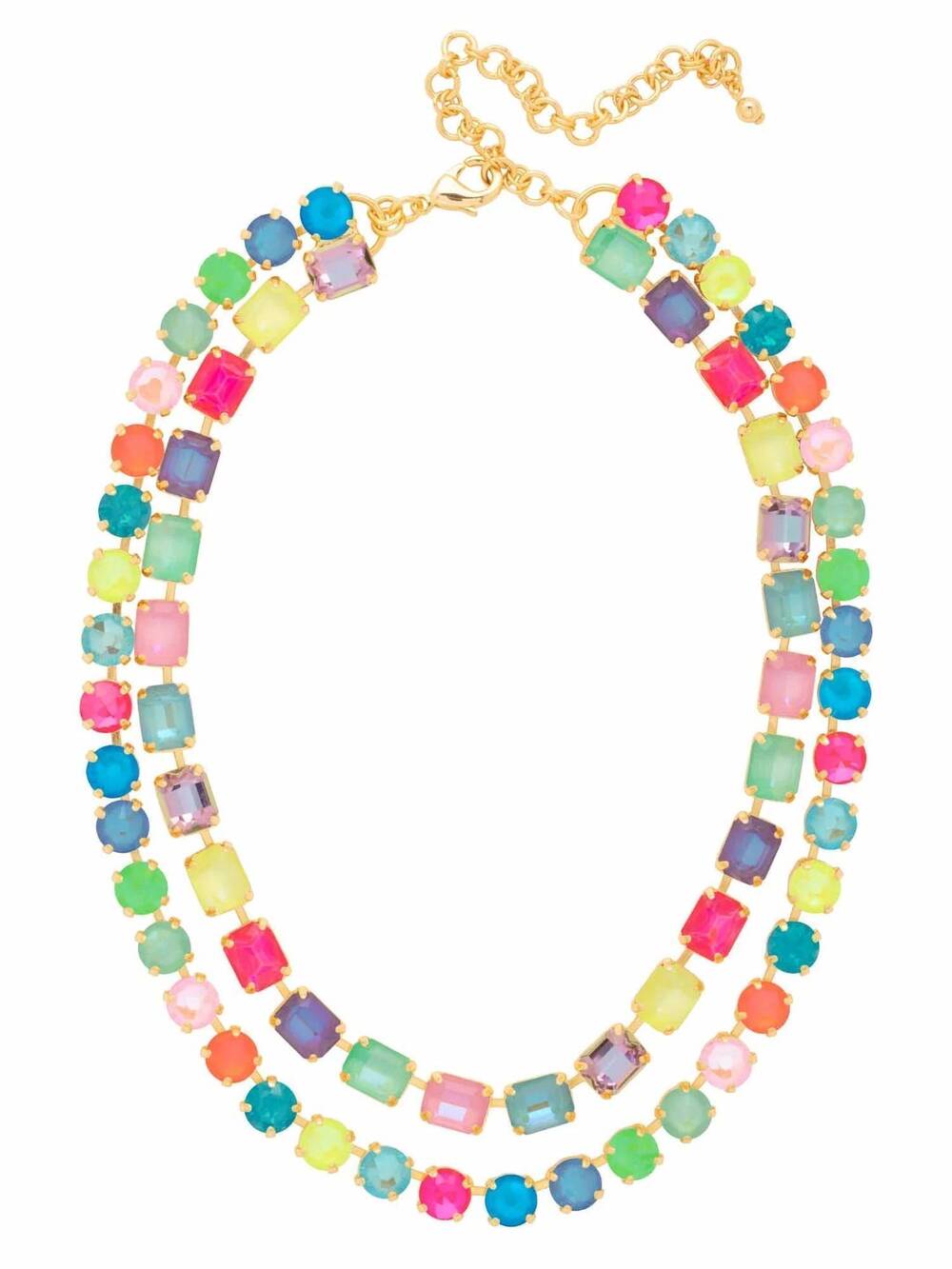 NEW SORRELLI women's marci tennis necklace in bright gold/ multi